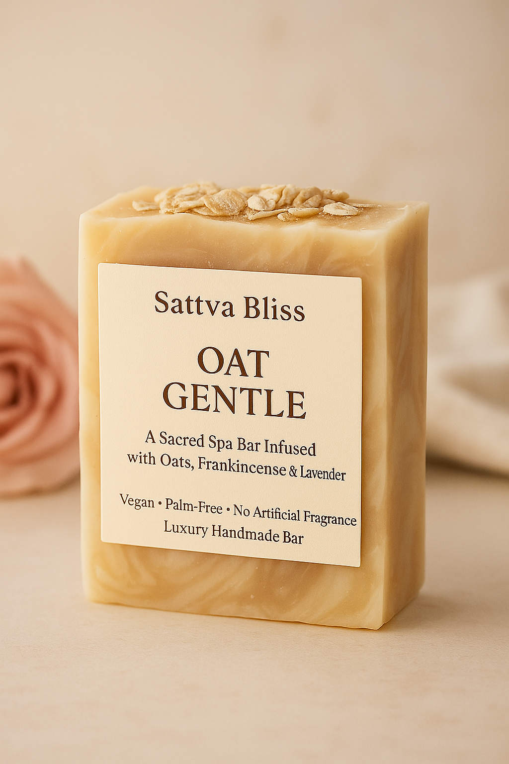 Oat Gentle Luxury Spa Bar – Sacred Frankincense Harmony (100g) ✨ A sacred spa in every bar – with soothing oats, frankincense, myrrh & lavender ✨